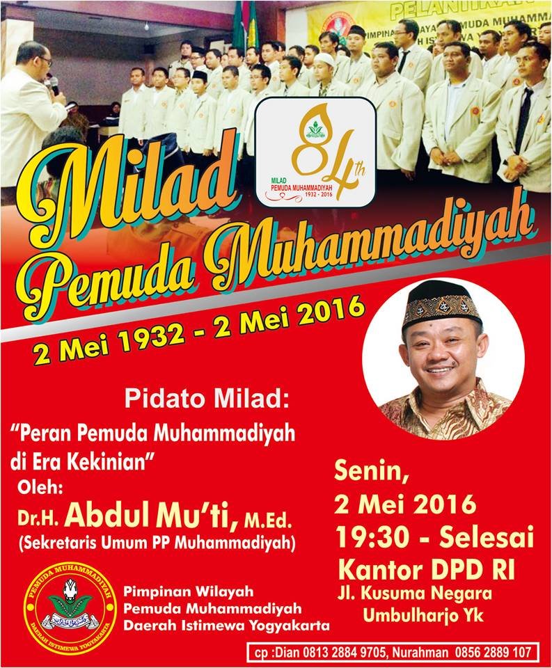 PWPM DIY Akan Selenggarakan Milad Nasional Pemuda Muhammadiyah  Ke-84